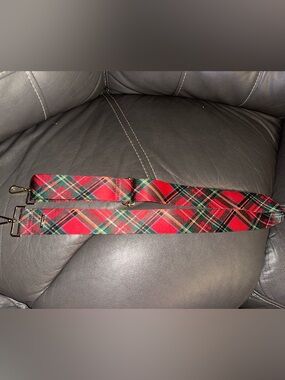 Tartán red plaid adjustable bag strap thomas lee